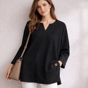 By Malene Birger Black Textured Sweater Size 44 Large Hidden Zip Back